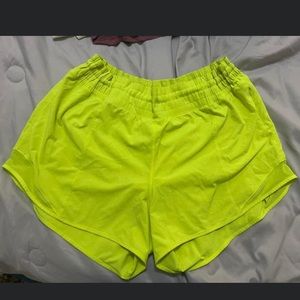 NEON YELLOW HOTTY HOT 4 inch shorts